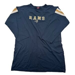 NFL For Her Rams Navy‎ Blue Long Sleeve T-Shirt Dress Oversized Tunic L/XL